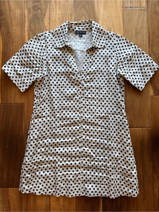 J. Crew Dresses & Skirts - J. Crew tan Dress with Black Polka Dots